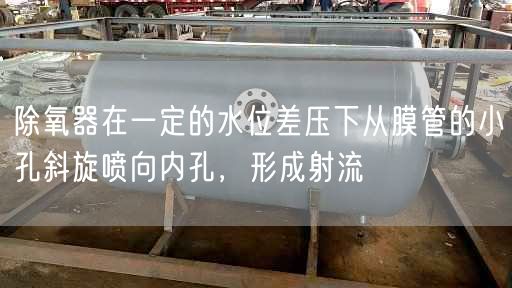 除氧器在一定的水位差壓下從膜管的小孔斜旋噴向內(nèi)孔，形成射流
